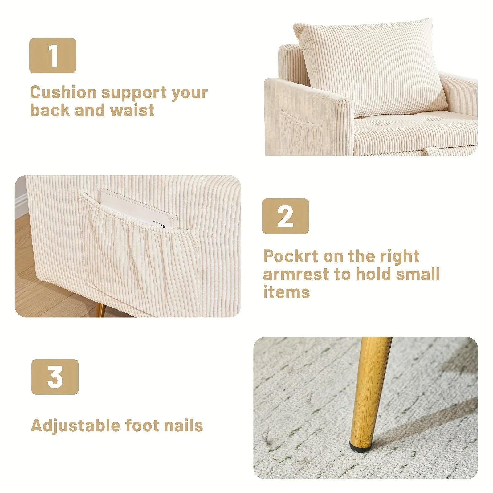 Upholstered Ottoman Chair - Tufted Grey Storage, lifestyle image - House Of Avana