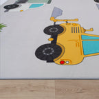 Kids Play-Mat Bob Construction Site with Trucks & Cranes in Grey RugYourHome