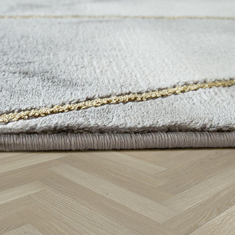 Grey and beige area rug with marble pattern, hardwearing design - House of Avana