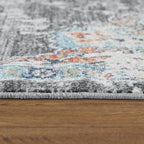 Grey Indoor & Outdoor Rug for Balcony Oriental Pattern, side view - House Of Avana