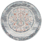Grey Indoor & Outdoor Rug for Balcony Oriental Pattern, angled view - House Of Avana