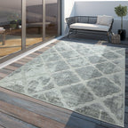 Outdoor Rug Marrakesh Moroccan Diamond Pattern - Light-grey, front view - House Of Avana