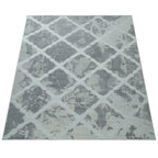 Outdoor Rug Marrakesh Moroccan Diamond Pattern - Light-grey, top view - House Of Avana