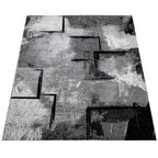 Grey White Area Rug Modern Design with Abstract Paint Effect RugYourHome