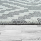 Area Rug Stella Moroccan Diamond Pattern - Pastel Grey White - House Of Avana