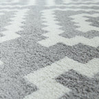 Area Rug Stella Moroccan Diamond Pattern - Pastel Grey White - House Of Avana