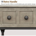 [Grey Wood Console Table] Grey 52'' Wood Accent Entryway Table Console Table with 3 Drawers and Storage Shelves for Living Room, Couch, Hallway, Foyer, Kitchen Counter House Of Avana