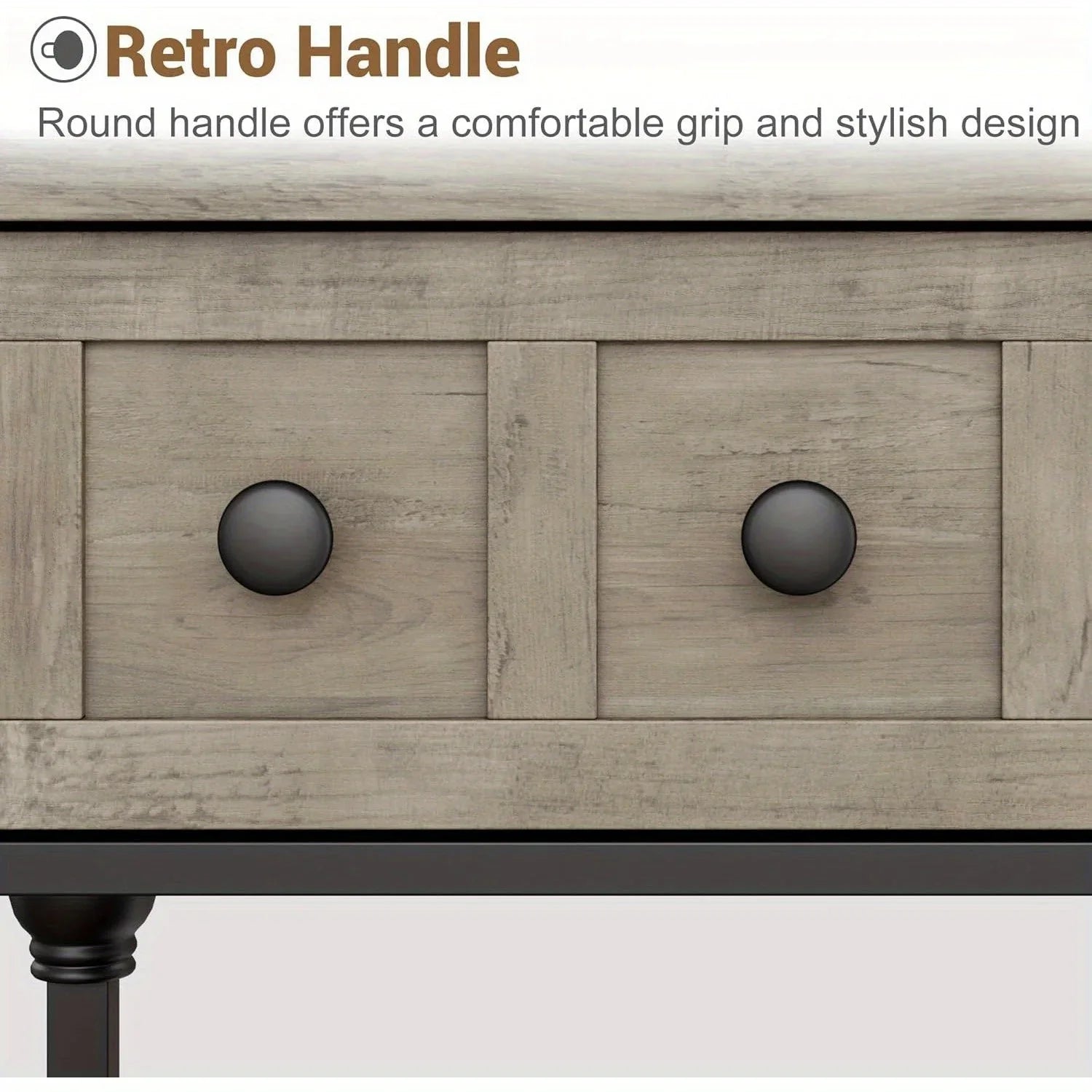 [Grey Wood Console Table] Grey 52'' Wood Accent Entryway Table Console Table with 3 Drawers and Storage Shelves for Living Room, Couch, Hallway, Foyer, Kitchen Counter House Of Avana