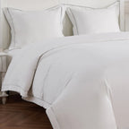 600 Thread Count Framed Sateen Embroidered Cotton Duvet Set Mélange Home