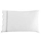 600 Thread Count Scallop Rope Embroidered Cotton Pillowcase Pair Mélange Home