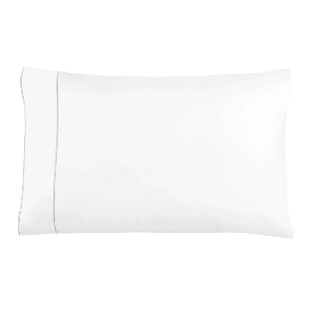 600 Thread Count Framed Sateen Embroidered Cotton Pillowcase Pair Mélange Home