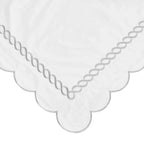 600 Thread Count Scallop Rope Embroidered Cotton Euro Sham Pair Mélange Home