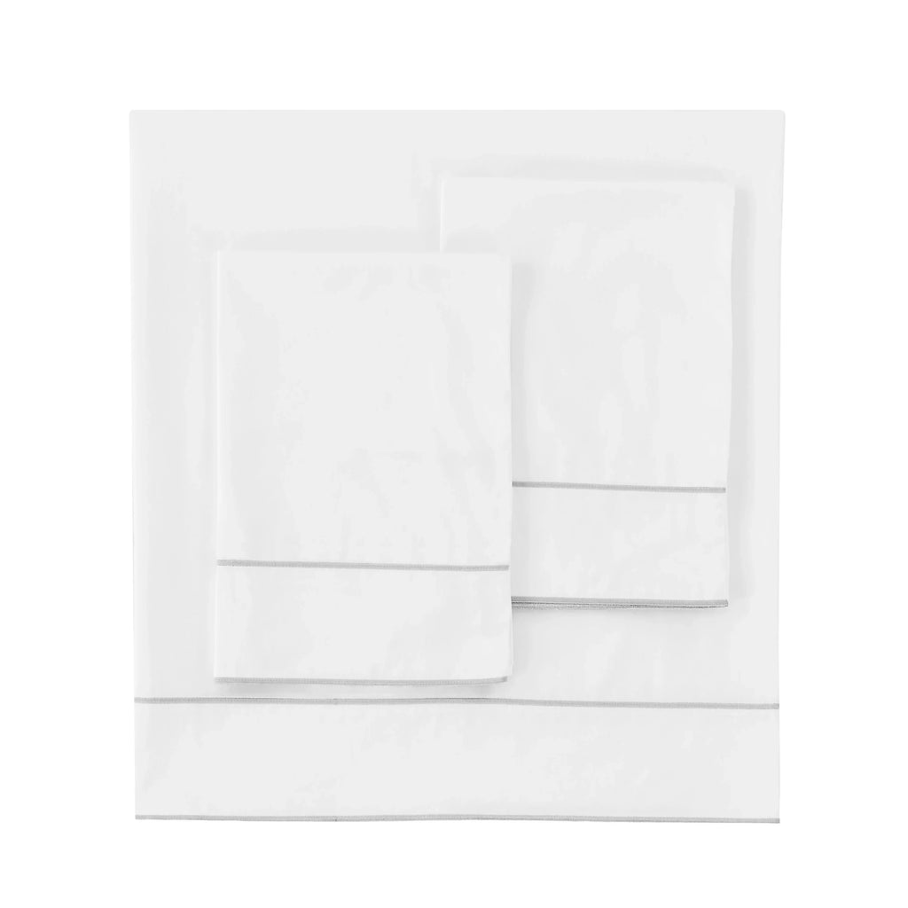 600 Thread Count Framed Sateen Embroidered Cotton Sheet Set Mélange Home