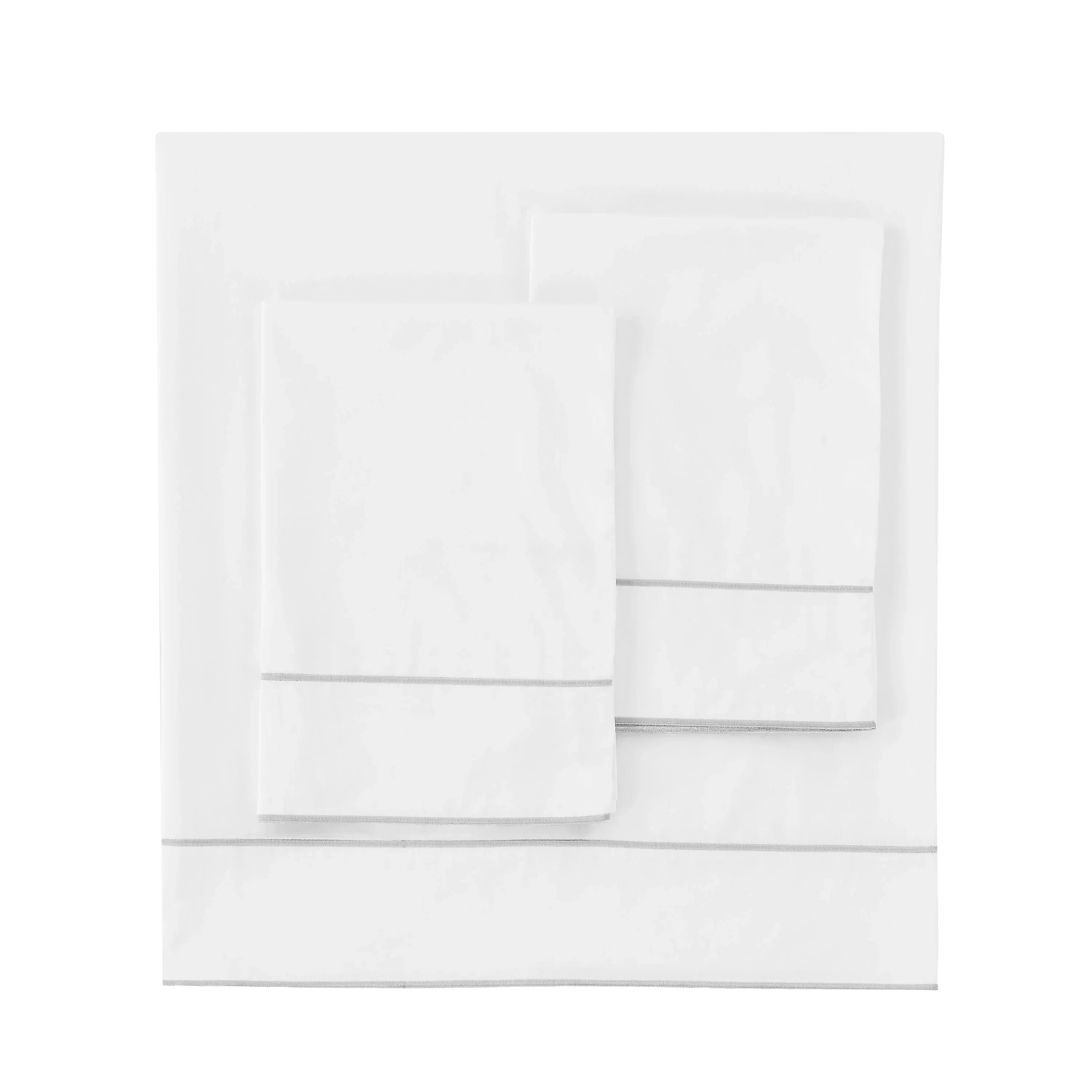 600 Thread Count Framed Sateen Embroidered Cotton Sheet Set Mélange Home