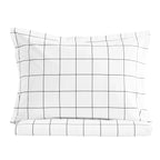 Grid Printed Cotton Percale Duvet Set Mélange Home