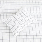 Grid Printed Cotton Percale Duvet Set Mélange Home