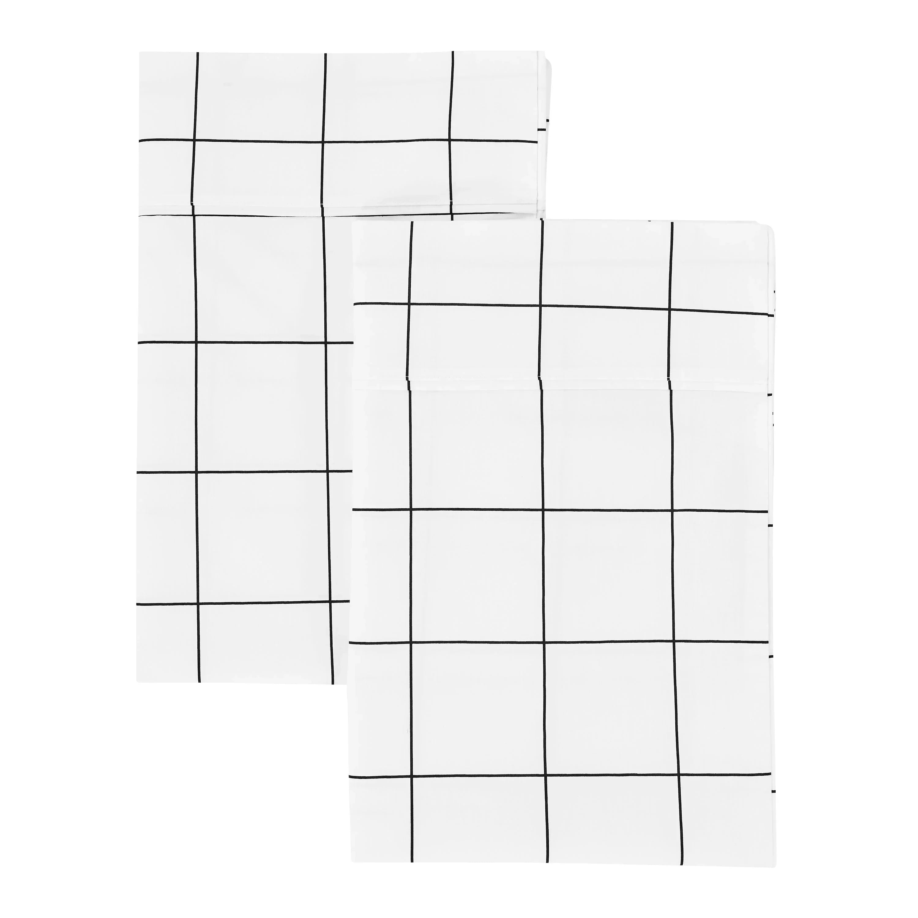 Grid Printed Cotton Percale Pillowcases Mélange Home