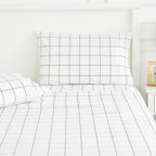 Grid Printed Cotton Percale Pillowcases Mélange Home