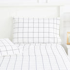 Grid Printed Cotton Percale Pillowcases Mélange Home