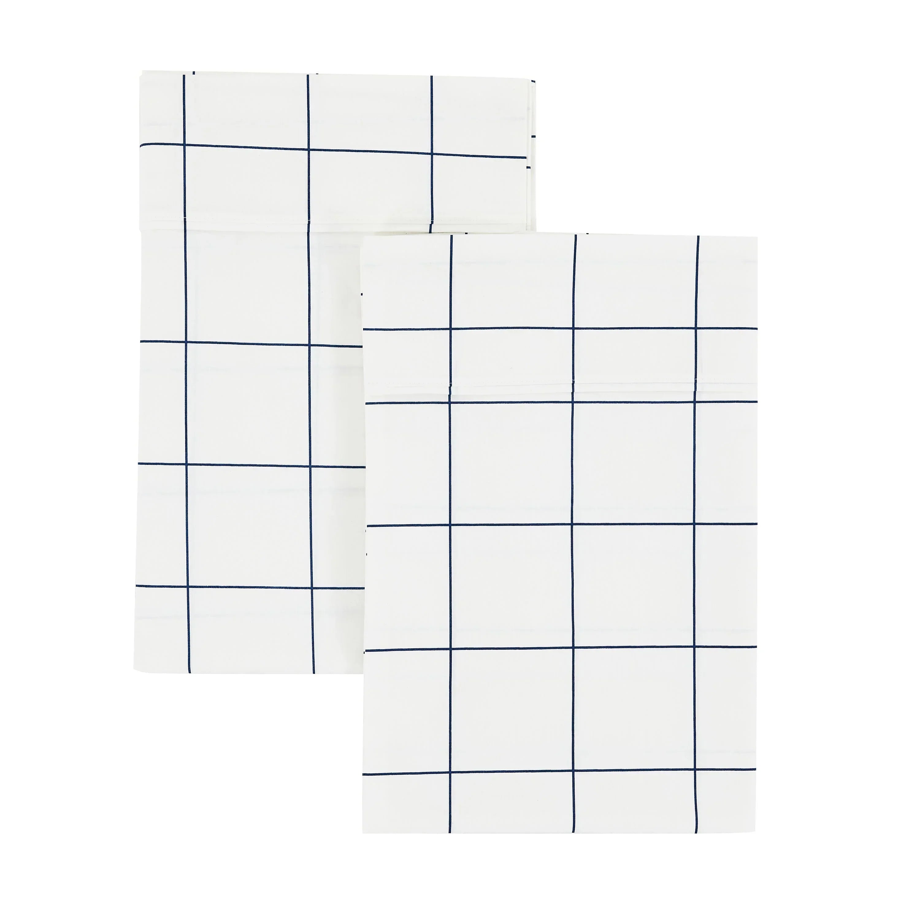Grid Printed Cotton Percale Pillowcases Mélange Home