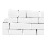 Grid Printed Cotton Percale Sheet Set Mélange Home