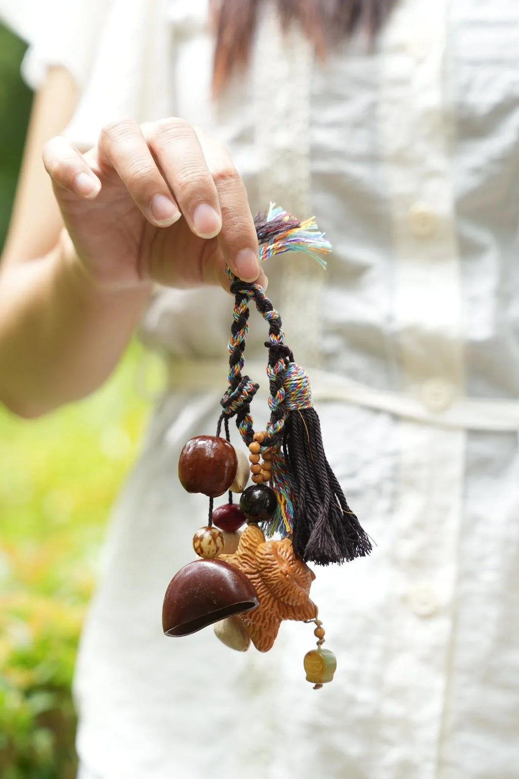 "Guardian Lion" Wood Carved Seed Charm