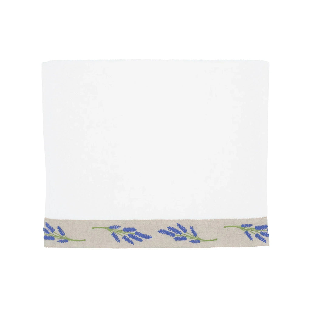 Guest Towels With Blue Lavender Borders Set of 2 Chouchou Touch