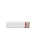 Guest Towels With Red Chain Borders, Set of 2