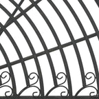 Half-Circle Outdoor Patio Garden Black Wrought Iron Tree Bench