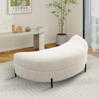 47.2"W Half Moon Storage Ottoman, Upholstered Storage Bench Reversible With Tray And Metal Legs For Living Room, Entryway House Of Avana