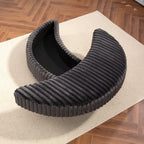 47.2"W Half Moon Storage Ottoman, Upholstered Storage Bench Reversible With Tray And Metal Legs For Living Room, Entryway House Of Avana