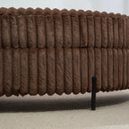 47.2"W Half Moon Storage Ottoman, Upholstered Storage Bench Reversible With Tray And Metal Legs For Living Room, Entryway House Of Avana