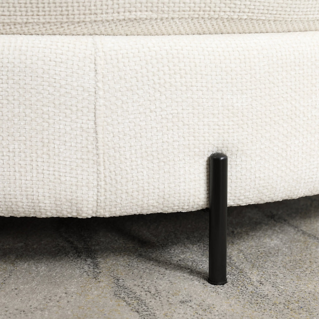 47.2"W Half Moon Storage Ottoman, Upholstered Storage Bench Reversible With Tray And Metal Legs For Living Room, Entryway House Of Avana