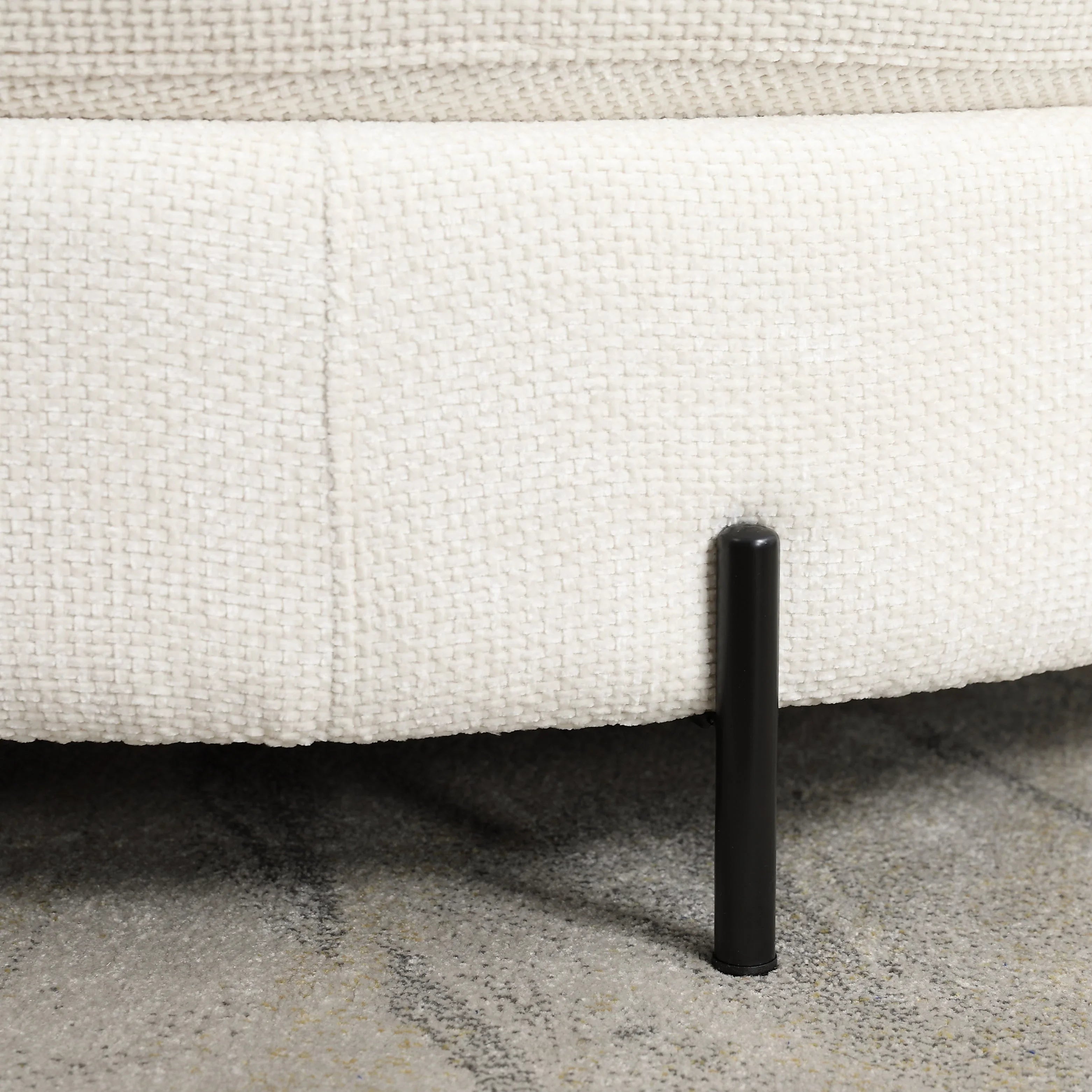 47.2"W Half Moon Storage Ottoman, Upholstered Storage Bench Reversible With Tray And Metal Legs For Living Room, Entryway House Of Avana