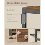 Hall Tree with Bench and Shoe Storage Coat Rack with Shoe Bench Hallway Furniture Open Compartments Industrial Style Space Saving Rustic Brown and Ink Black HSR432K01 House Of Avana