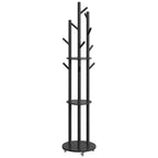 Freestanding Coat Rack Stand, Coat Tree with 11 Hooks, 3 Shelves, 4 Removable Wheels, for Hallway, Bedroom, Living Room House Of Avana