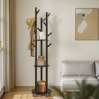 Freestanding Coat Rack Stand, Coat Tree with 11 Hooks, 3 Shelves, 4 Removable Wheels, for Hallway, Bedroom, Living Room House Of Avana