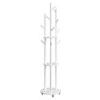 Freestanding Coat Rack Stand, Coat Tree with 11 Hooks, 3 Shelves, 4 Removable Wheels, for Hallway, Bedroom, Living Room House Of Avana