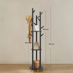 Freestanding Coat Rack Stand, Coat Tree with 11 Hooks, 3 Shelves, 4 Removable Wheels, for Hallway, Bedroom, Living Room House Of Avana