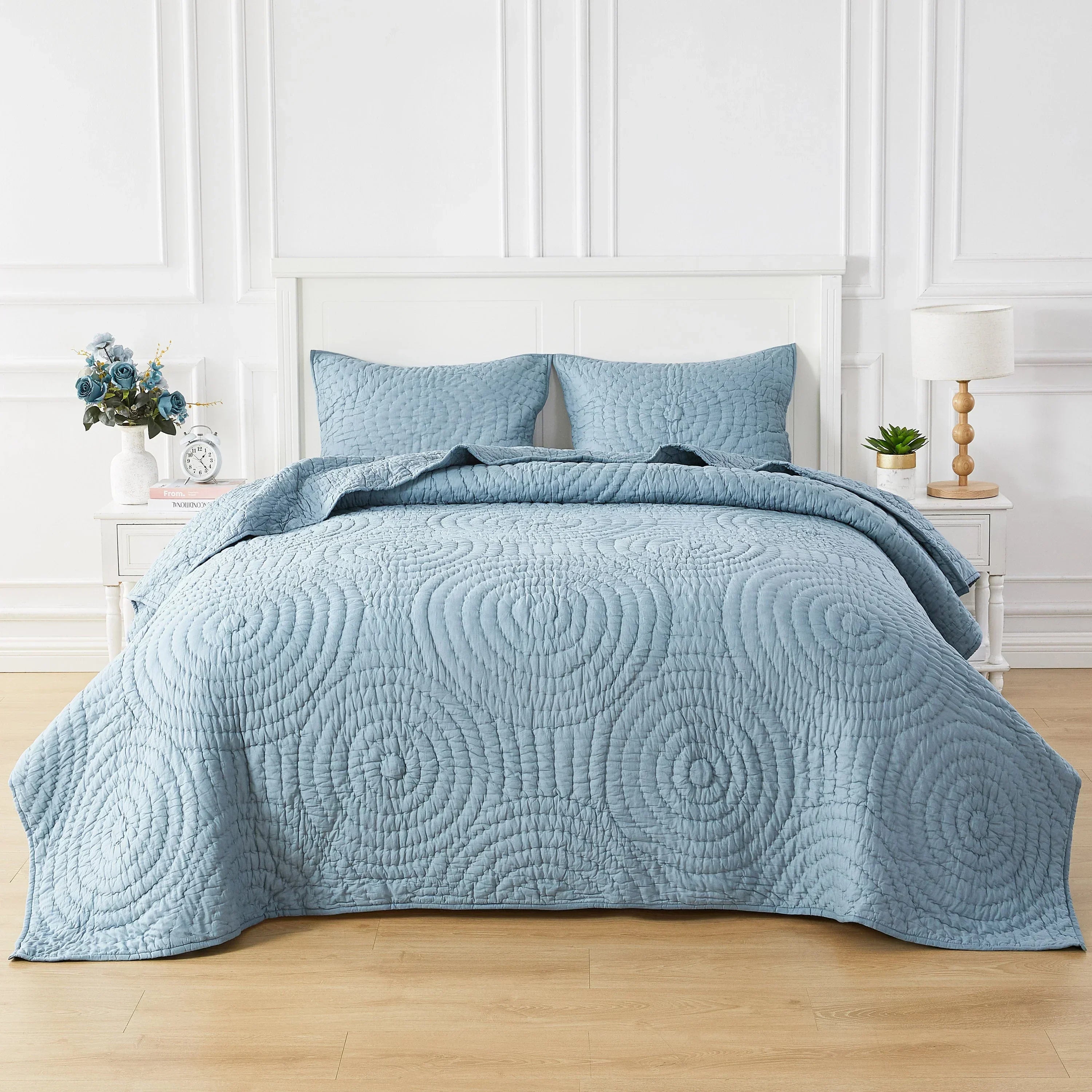 Halo Cotton Voile Hand Stitched Quilt Set Mélange Home