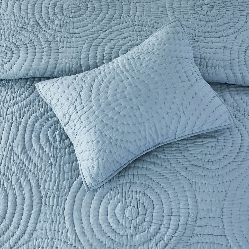 Halo Cotton Voile Hand Stitched Quilt Set Mélange Home