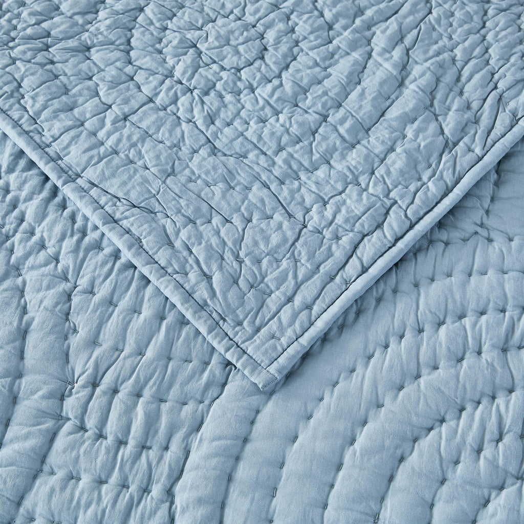 Halo Cotton Voile Hand Stitched Quilt Set Mélange Home