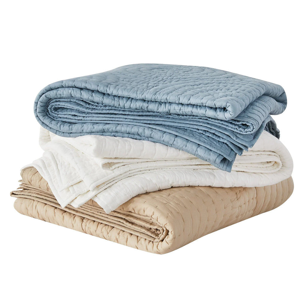 Halo Cotton Voile Hand Stitched Quilt Set Mélange Home