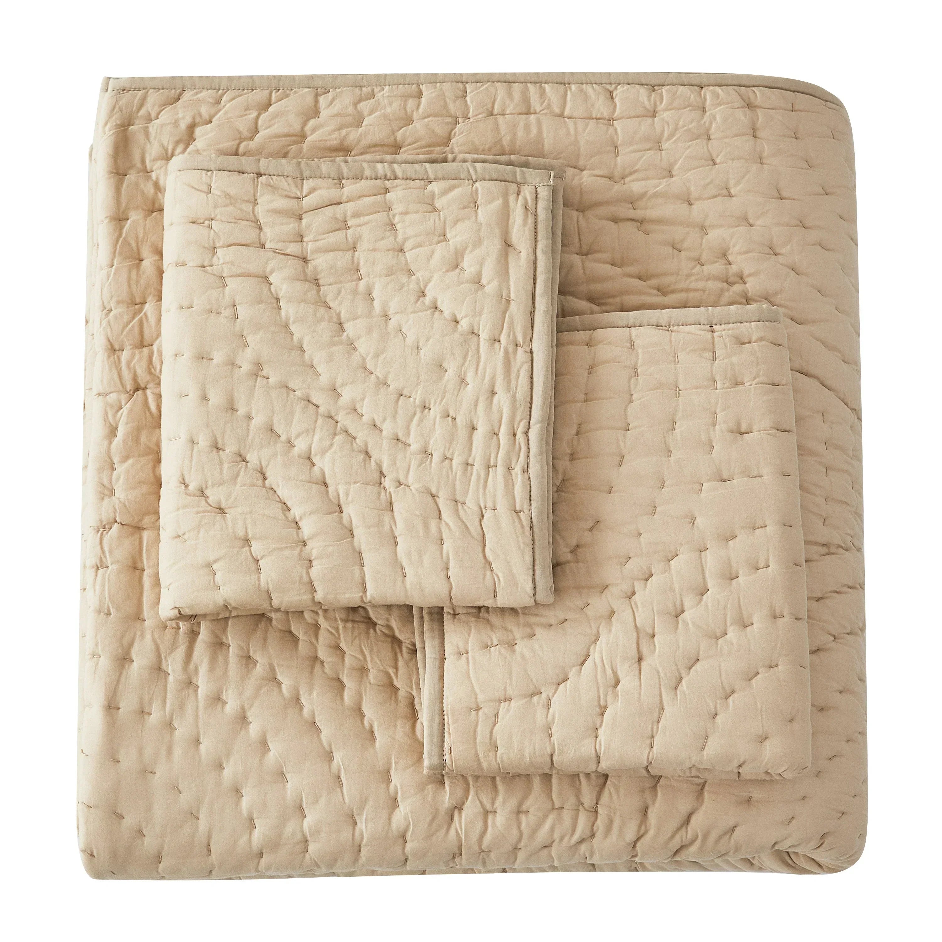Halo Cotton Voile Hand Stitched Quilt Set Mélange Home