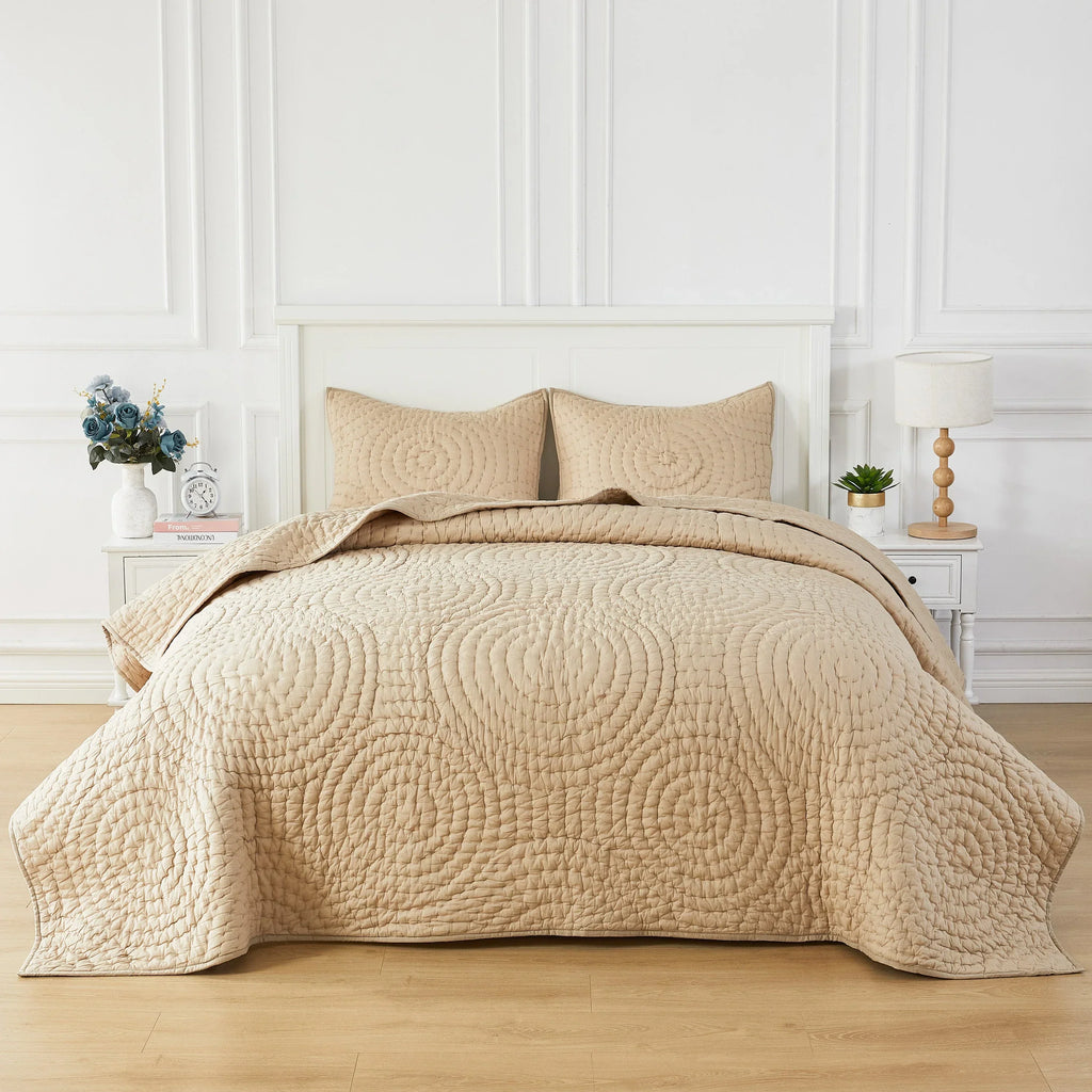 Halo Cotton Voile Hand Stitched Quilt Set Mélange Home