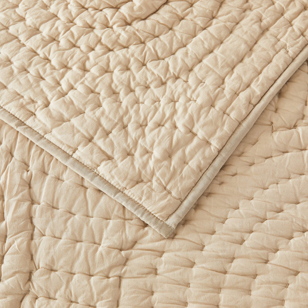 Halo Cotton Voile Hand Stitched Quilt Set Mélange Home