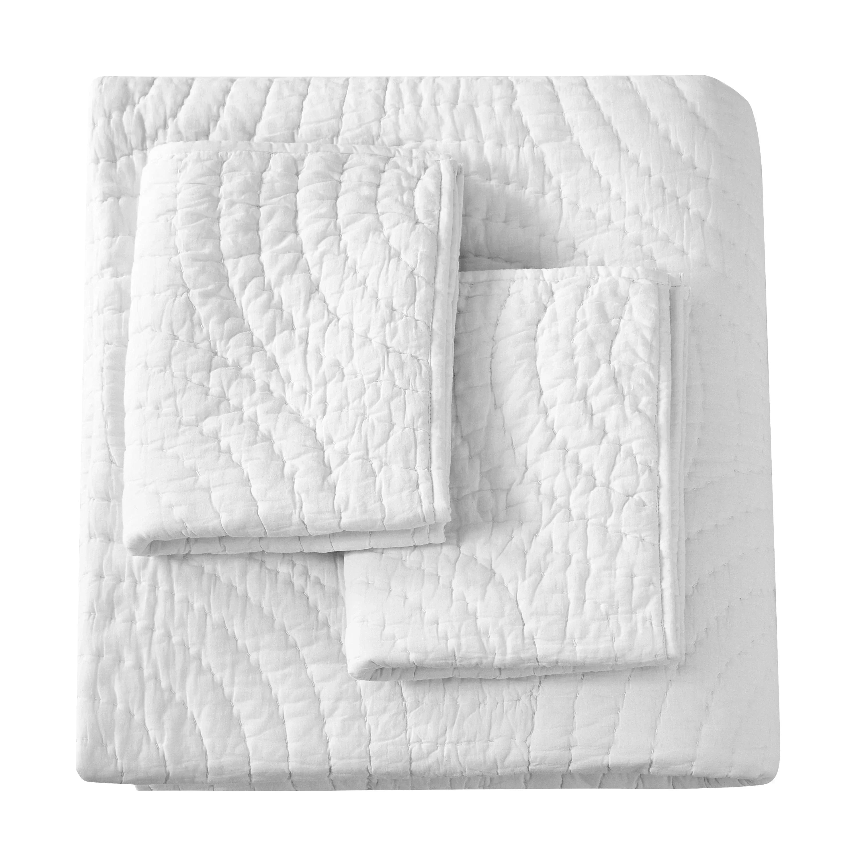 Halo Cotton Voile Hand Stitched Quilt Set Mélange Home