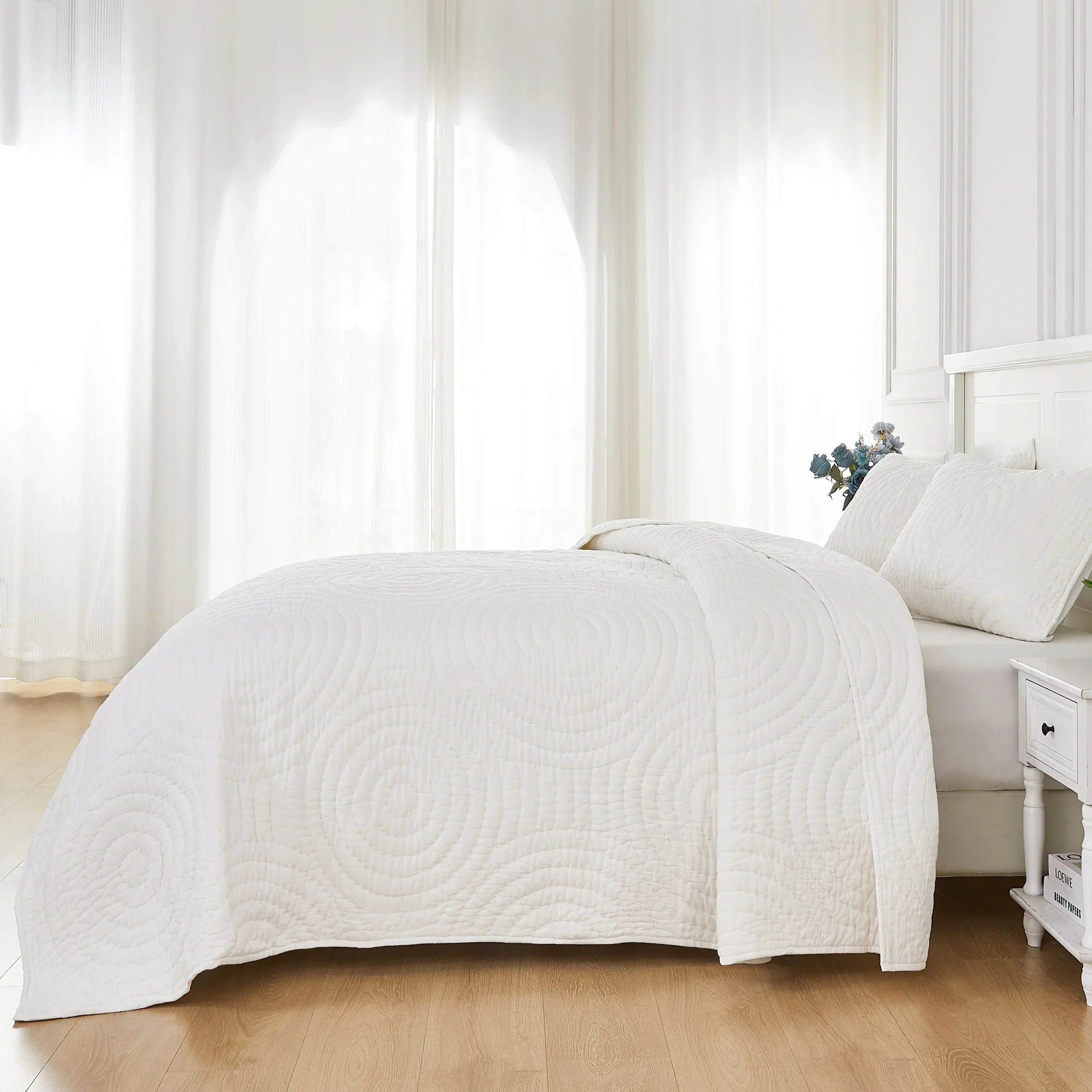 Halo Cotton Voile Hand Stitched Quilt Set Mélange Home