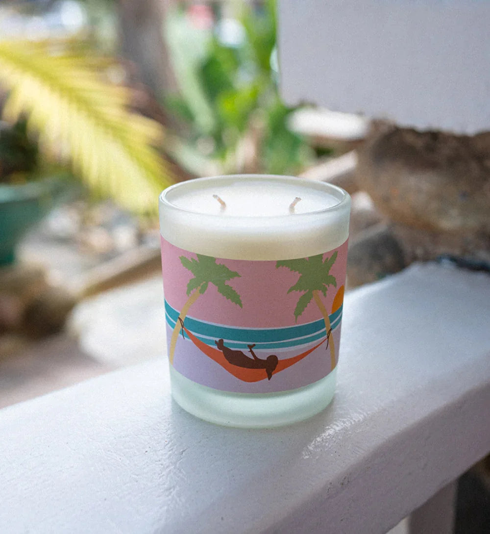 Woven beige hammock, wooden frame, relaxing outdoor seating - House of Avana