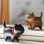 Hand Carved Mini Natural Wood Cat and Dog Home Decor Figures - House Of Avana